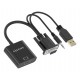 AISENS Cable conversor SVGA+Audio a HDMI, SVGA/M+Jack 3.5/M+USB-A/M-HDMI A/H, Negro, 20cm