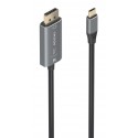 AISENS Cable Conversor Aluminio Bidireccional USB-C A DisplayPort 8K@60Hz, USB-C/M-DP/M, Negro, 1.8m