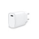 Ksix Cargador de red 20 W, Power Delivery, Carga rápida, Puerto USB-C, Blanco - bxcdc20pd