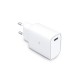 Ksix Cargador de red 20 W, Power Delivery, Carga rápida, Puerto USB-C, Blanco - bxcdc20pd