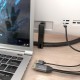 AISENS Cable Conversor Aluminio HDMI V2.0 A USB-C 4K@60HZ, HDMI/M+USB-A/M-USB-C/M, Negro, 1.8m - A109-0871