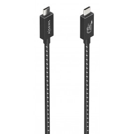 AISENS Cable USB4 Gen3x2 Aluminio 40Gbps 8K@60Hz 5A 48V 240W E-Mark, Tipo USB-C/M-USB-C/M, Negro, 1.5m - A156-0868