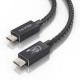 AISENS Cable USB4 Gen3x2 Aluminio 40Gbps 8K@60Hz 5A 48V 240W E-Mark, Tipo USB-C/M-USB-C/M, Negro, 1.5m - A156-0868