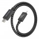 AISENS Cable USB4 Gen3x2 Aluminio 40Gbps 8K@60Hz 5A 48V 240W E-Mark, Tipo USB-C/M-USB-C/M, Negro, 0.5m - A156-0866