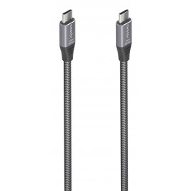 AISENS Cable USB 3.2 Gen2x2 Aluminio 20Gbps 8K@30Hz 5A 100W E-Mark, Tipo USB-C/M-USB-C/M, Gris, 3.0m - A107-0875