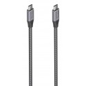 AISENS Cable USB 3.2 Gen2x2 Aluminio 20Gbps 8K@30Hz 5A 100W E-Mark, Tipo USB-C/M-USB-C/M, Gris, 3.0m - A107-0875