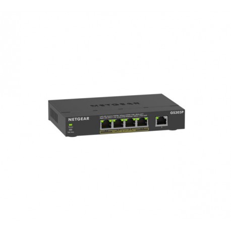 NETGEAR - GS305Pv3 No administrado Gigabit Ethernet (10/100/1000) Energía sobre Ethernet (PoE) Negro