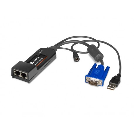 Vertiv Avocent ADX-IPIQ-400 adaptador de cable de vídeo 2 x RJ-45 DVI-I + 3.5mm + USB Type-B Negro