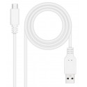 NANOCABLE CABLE USB 2.0 3A, TIPO USB-C/M-A/M, BLANCO, 0.5 M