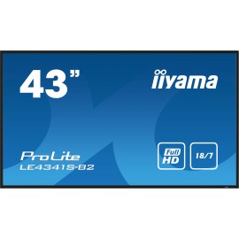 iiyama PROLITE LE4341S-B2 Pantalla plana para señalización digital 108 cm (42.5'') LCD 350 cd / m² Full HD Negro 18/7