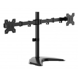 AISENS Soporte de mesa con peana eco giratorio e inclinable para monitor/TV 10kg (3 Pivotes, 2 Brazos) de 17-32, Negro