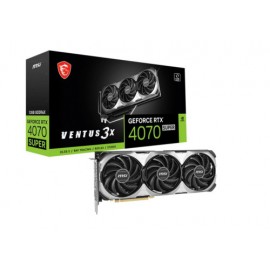 VGA MSI RTX 4070 SUPER 12G VENTUS 3X,NV,RTX4070SUPER,12GB,GDDR6X,192BIT,3DP+1HDMI,TORX FAN 4.0,3 VENTILADORES