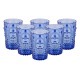 PACK 6 UNIDADES VASO 400 ML.MOD. FLOR DE LIS  COLOR AZUL