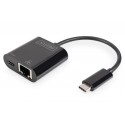 Digitus DN-3027 adaptador de cable USB Type-C USB Type-C + RJ-45 Negro