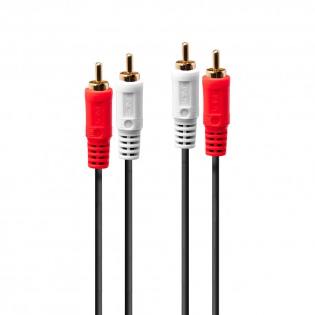 Lindy 35663 cable de audio 5 m 2 x RCA Negro, Rojo, Blanco