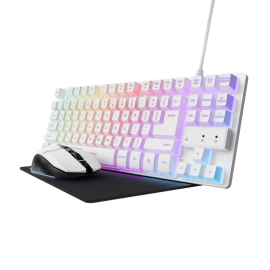 TRUST - KIT GAMING GXT 794W TECLADO WIRED + RATON WIRELESS + ALFOMBRILLA BLANCO TRUST - 25233